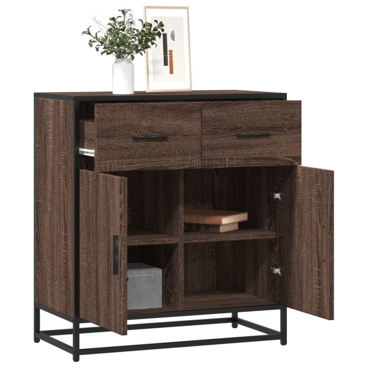 vidaXL Συρταριέρα καφέ δρυς 68x35x76 cm Κατασκευασμένο ξύλο