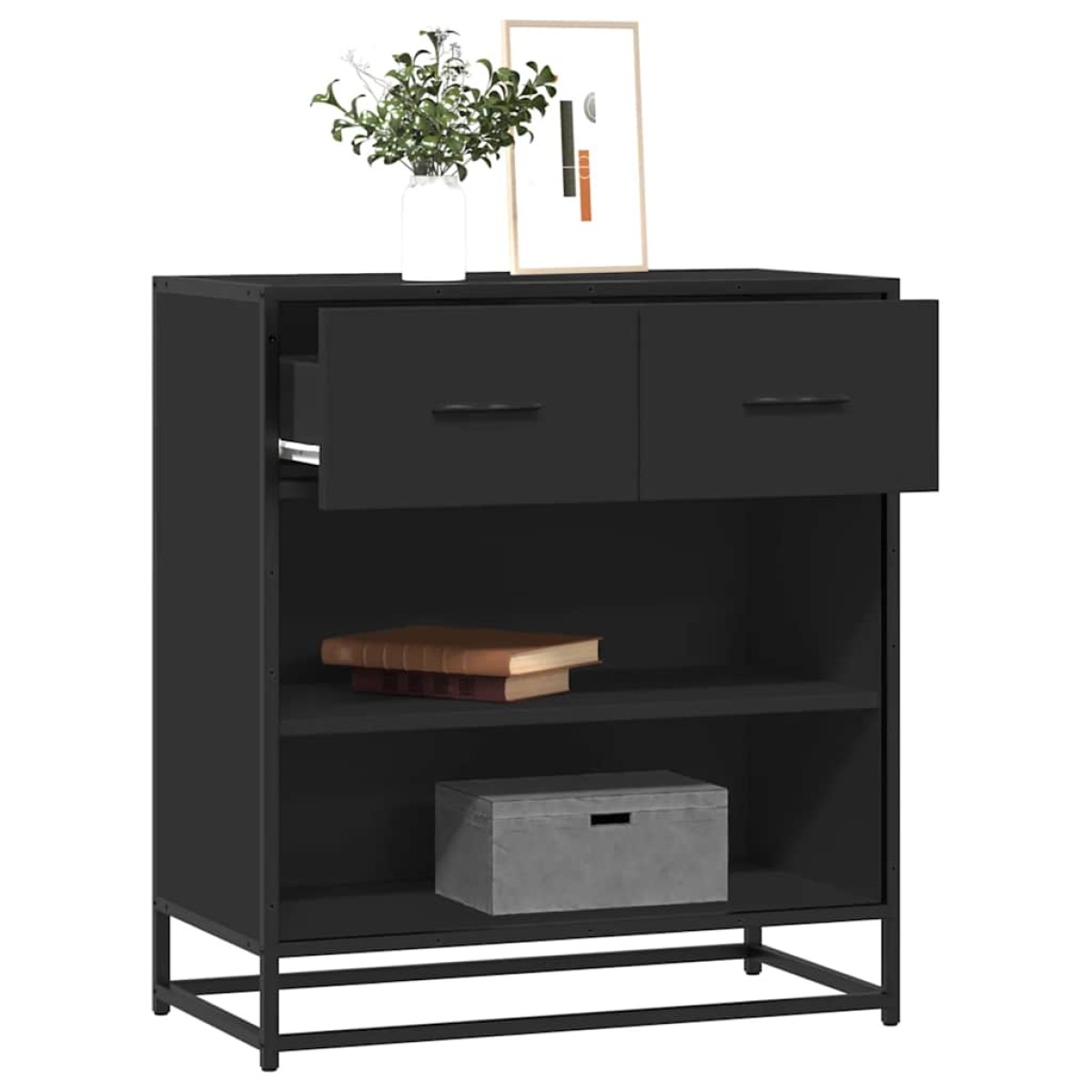 vidaXL Συρταριέρα Μαύρο 68x35x76 cm Κατασκευασμένο ξύλο