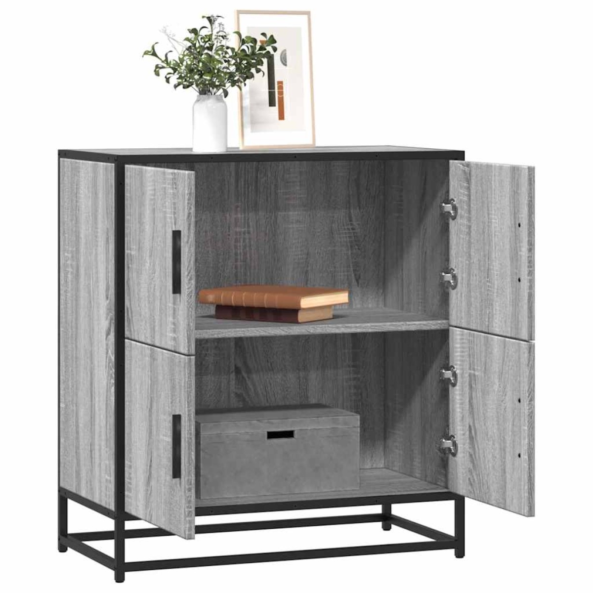 vidaXL Συρταριέρα Γκρι sonoma 68x35x76 cm Ξύλινο μηχανουργικό ξύλο