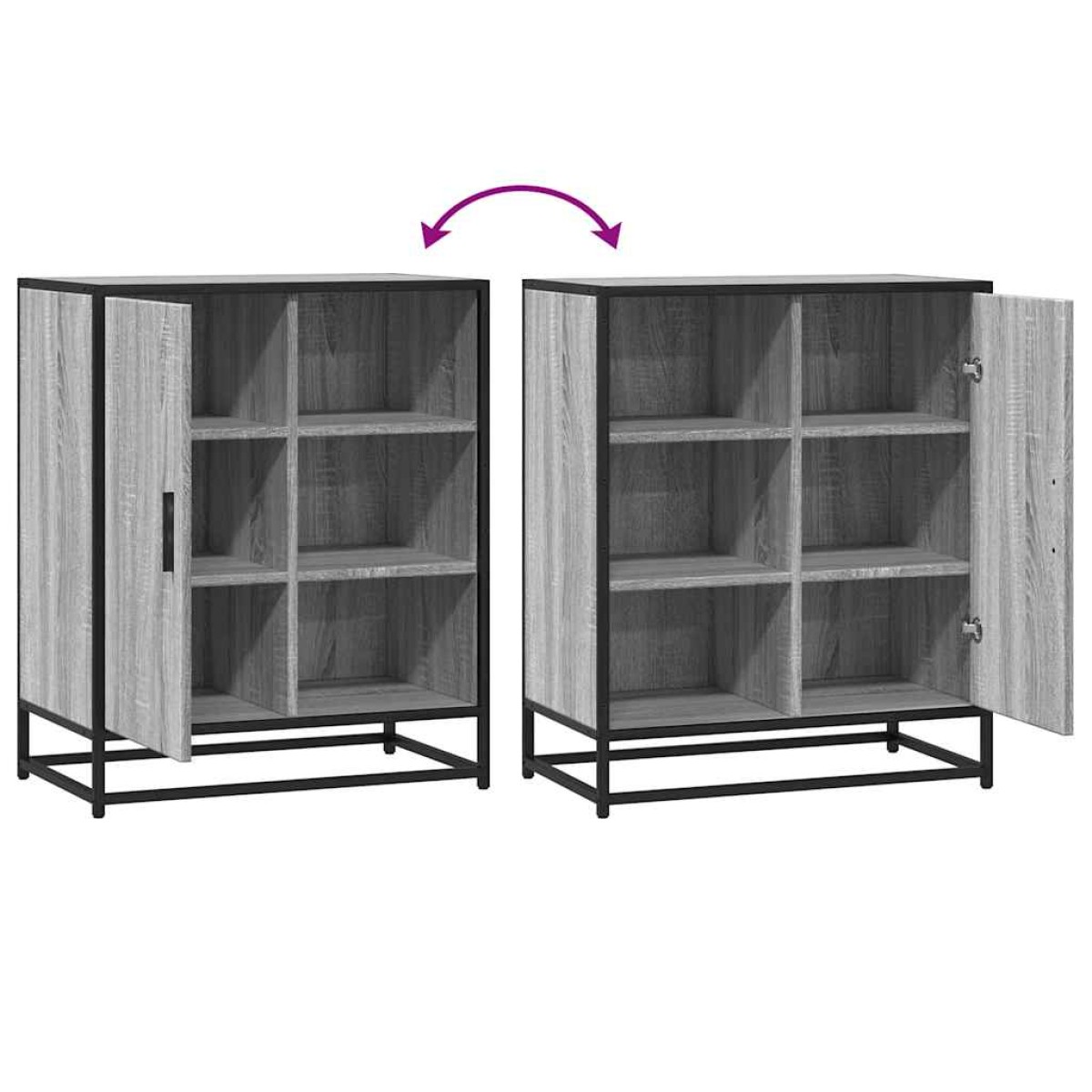 vidaXL Sideboard Grey Sonoma 62x35x76 cm Ξύλινο μηχανουργικό ξύλο