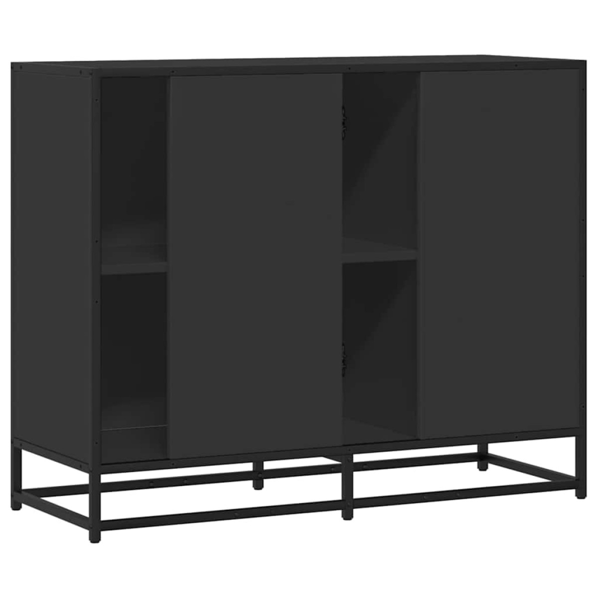 vidaXL Συρταριέρα Μαύρη 92x35x76 εκ. από Επεξεργασμένο Ξύλο