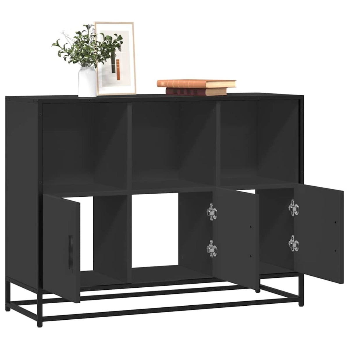 vidaXL Μπουφές Μαύρος 100x35x76 εκ. από Επεξεργασμένο Ξύλο