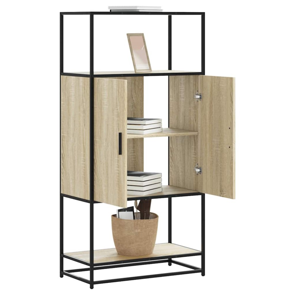vidaXL Highboard Δρυς sonoma 68x35x139 cm Επεξεργασμένο ξύλο μέταλλο