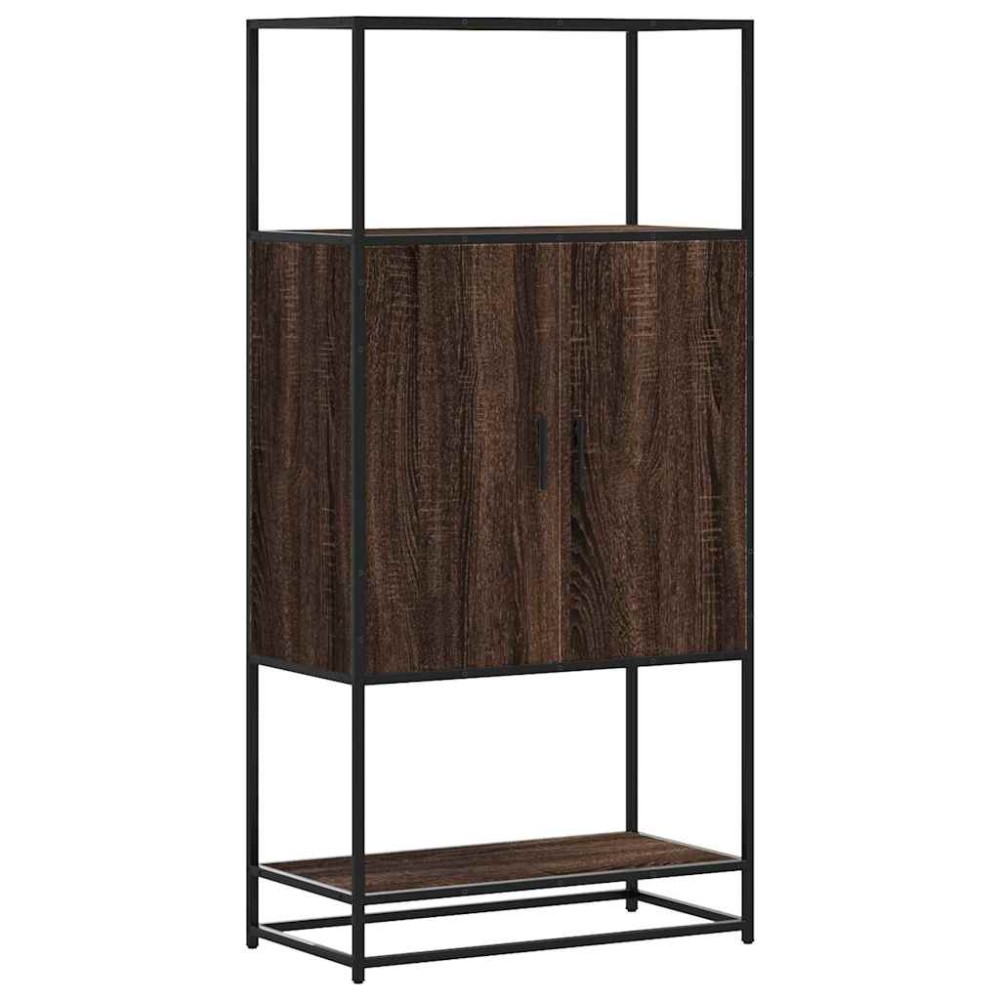 vidaXL Highboard καφέ δρυς Κατασκευασμένο ξύλο και μέταλλο