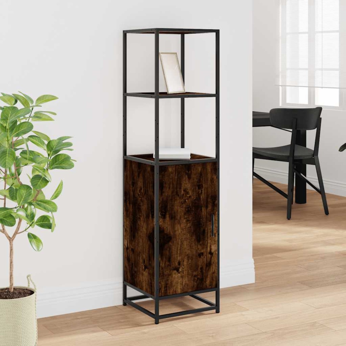 vidaXL Highboard Καπνιστή δρυς Κατασκευασμένο ξύλο και μέταλλο