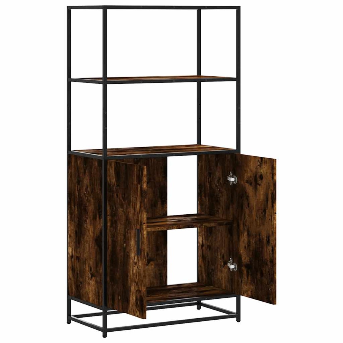 vidaXL Highboard Καπνιστή δρυς 68x35x139 cm Κατασκευασμένο ξύλο