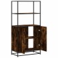 vidaXL Highboard Καπνιστή δρυς 68x35x139 cm Κατασκευασμένο ξύλο