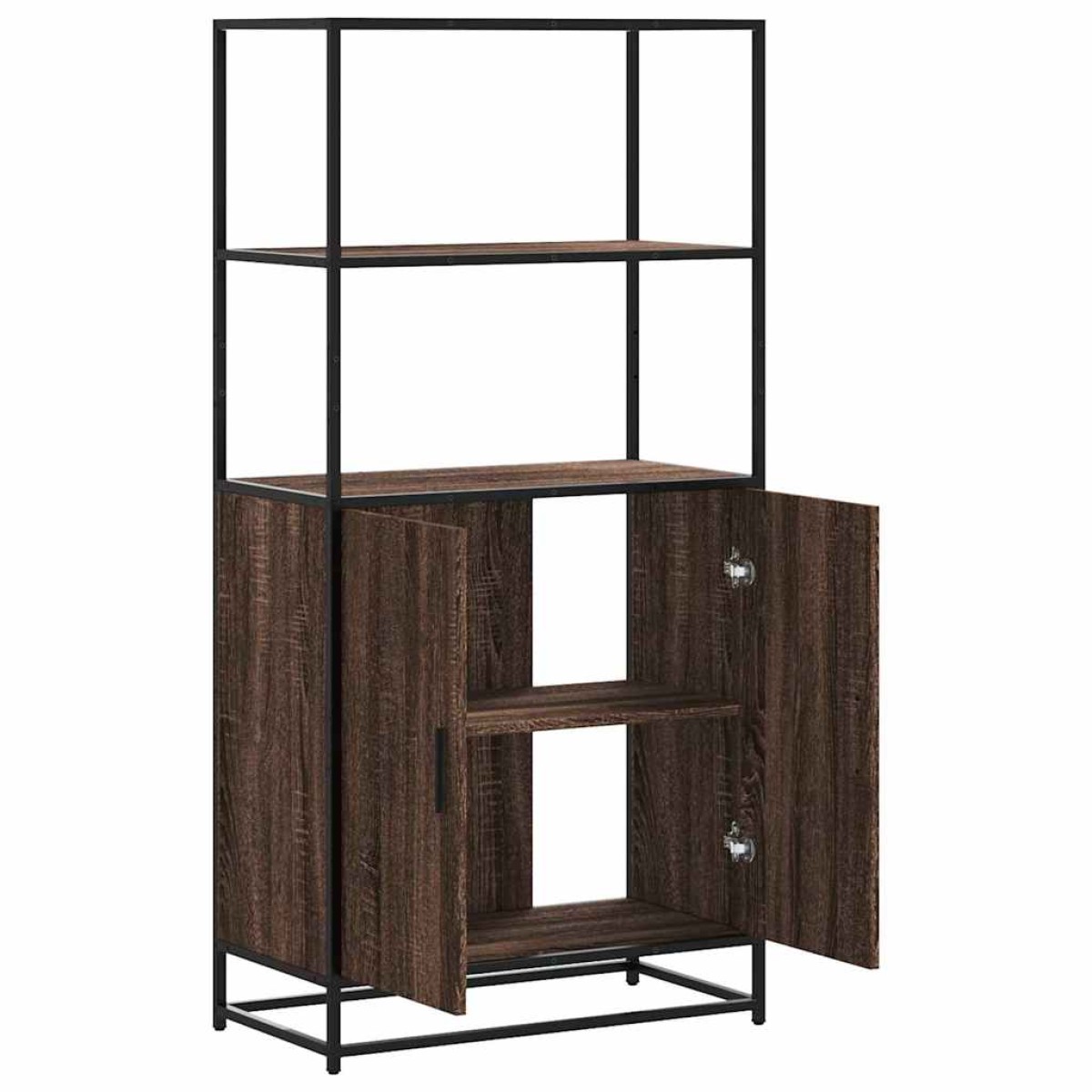 vidaXL Highboard καφέ δρυς Κατασκευασμένο ξύλο και μέταλλο