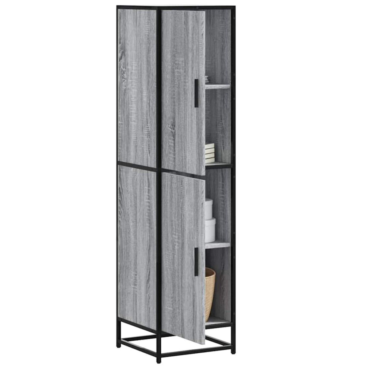 vidaXL Highboard Grey Sonoma Κατασκευασμένο ξύλο και μέταλλο
