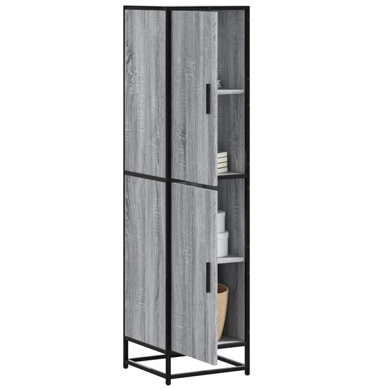 vidaXL Highboard Grey Sonoma Κατασκευασμένο ξύλο και μέταλλο