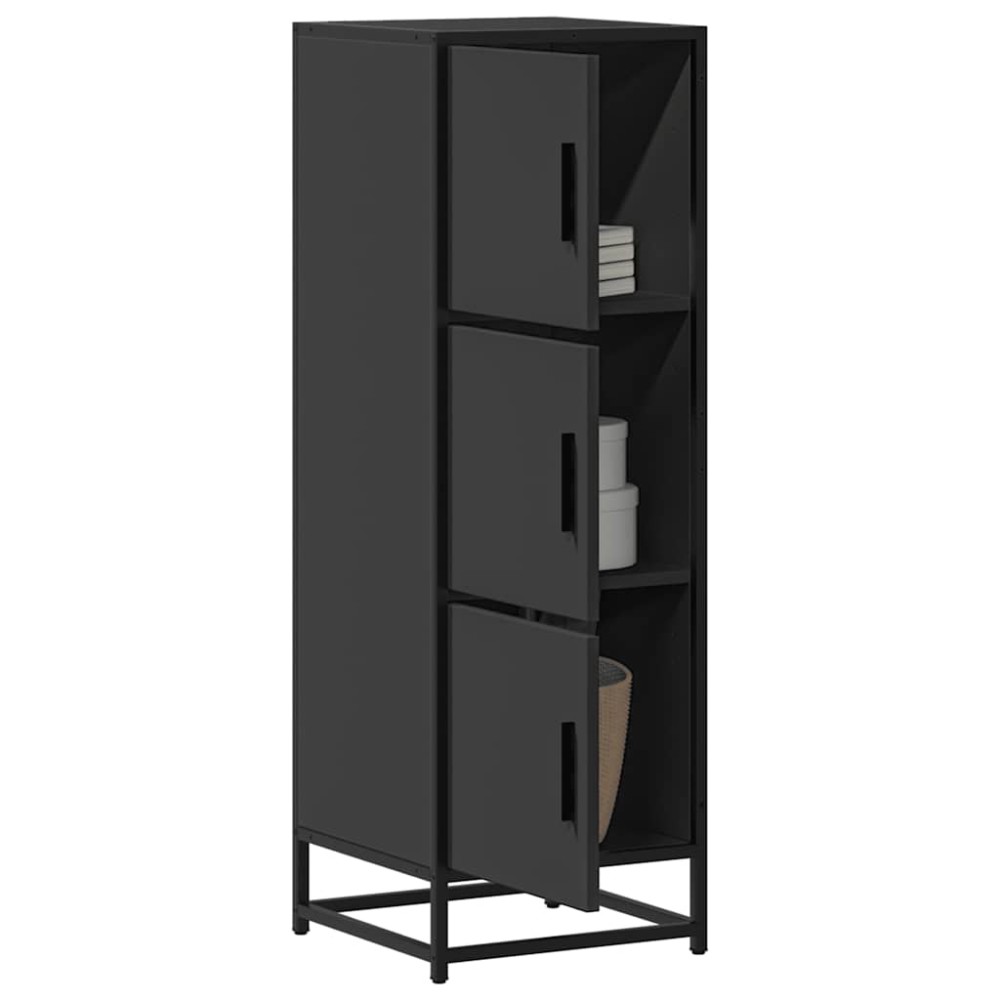 vidaXL Ντουλάπι Μαύρο από 35,5x35x106,5 cm Επεξεργασμένο Ξύλο μέταλλο