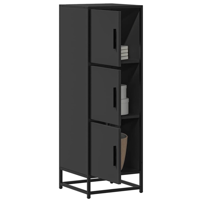 vidaXL Ντουλάπι Μαύρο από 35,5x35x106,5 cm Επεξεργασμένο Ξύλο μέταλλο