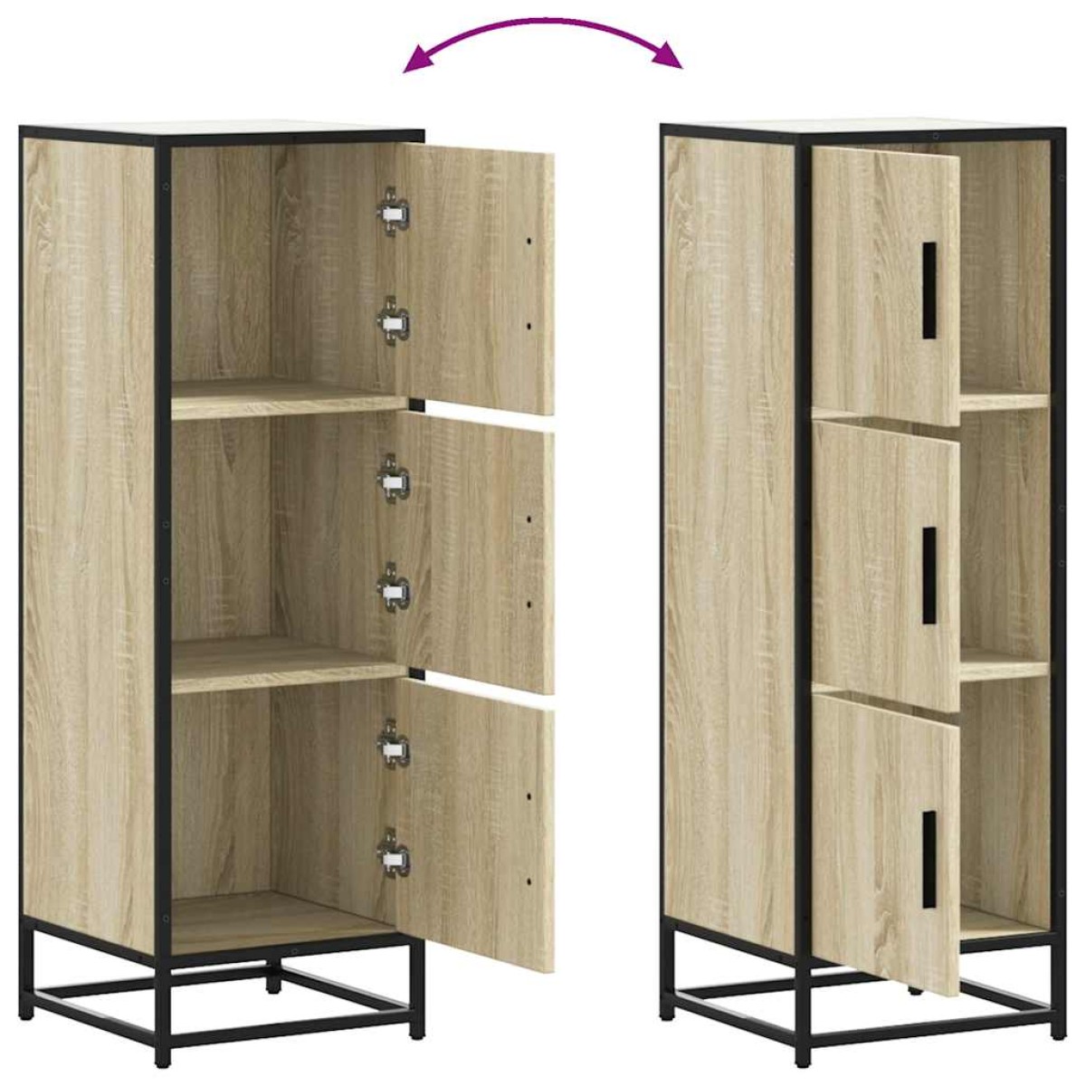 vidaXL Highboard Δρυς sonoma 35,5x35x106,5 cm Κατασκευασμένο ξύλο