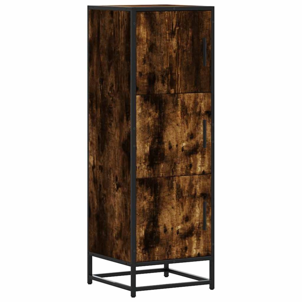 vidaXL Highboard Καπνιστή δρυς 35,5x35x106,5 cm Κατασκευασμένο ξύλο