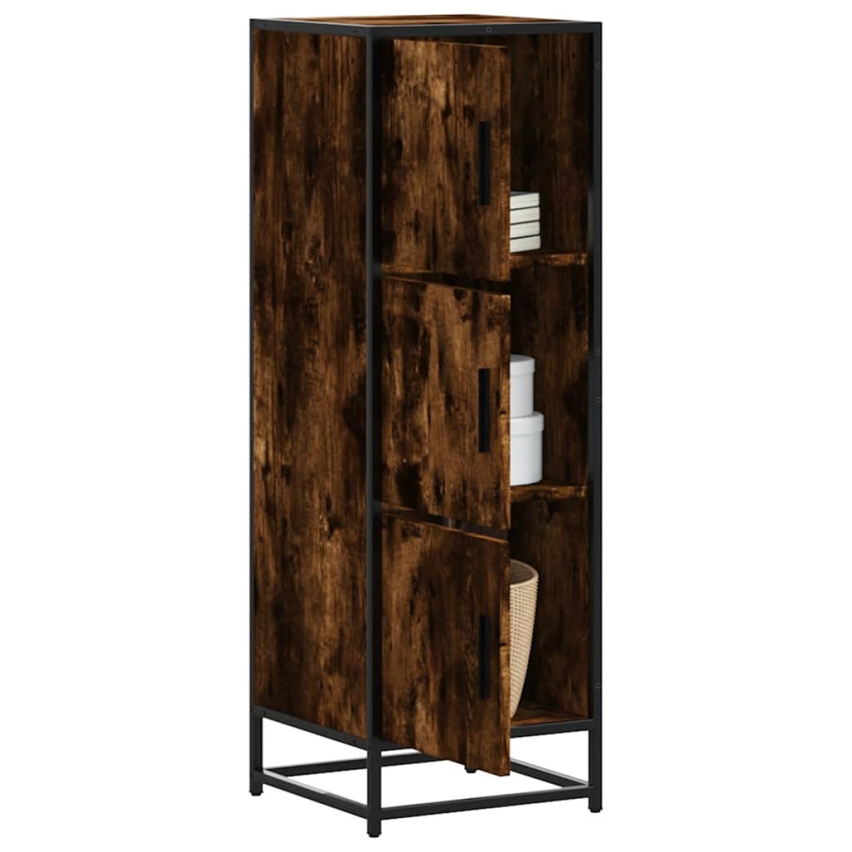 vidaXL Highboard Καπνιστή δρυς 35,5x35x106,5 cm Κατασκευασμένο ξύλο