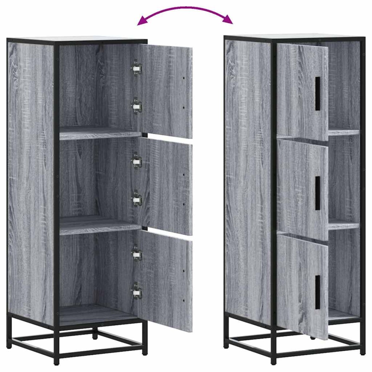 vidaXL Highboard Grey Sonoma Κατασκευασμένο ξύλο και μέταλλο