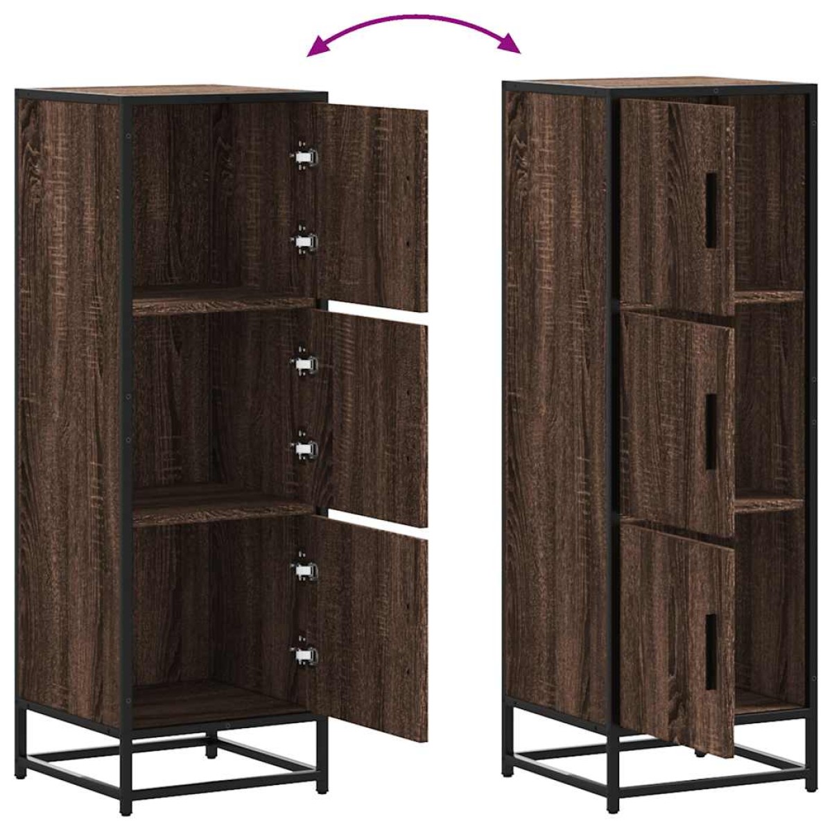 vidaXL Highboard καφέ δρυς Κατασκευασμένο ξύλο και μέταλλο