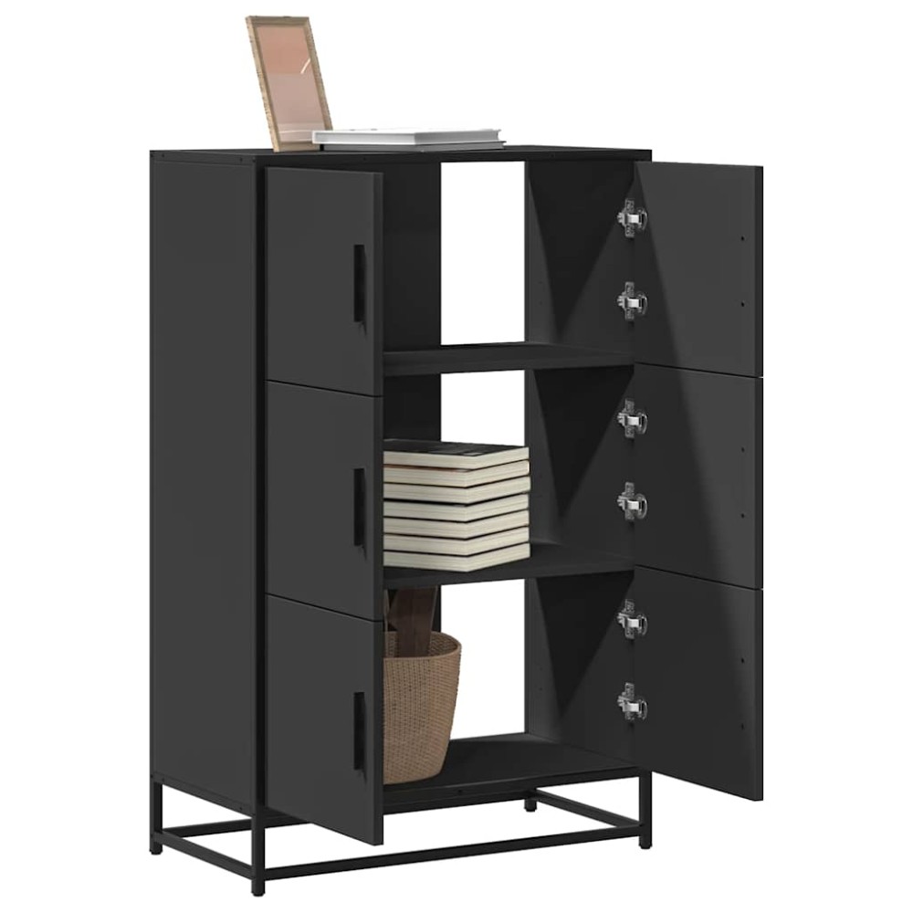 vidaXL Ντουλάπι Μαύρο από 68x35x106,5 cm Επεξεργασμένο Ξύλο μέταλλο