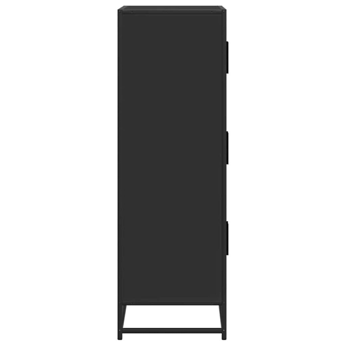 vidaXL Ντουλάπι Μαύρο από 68x35x106,5 cm Επεξεργασμένο Ξύλο μέταλλο