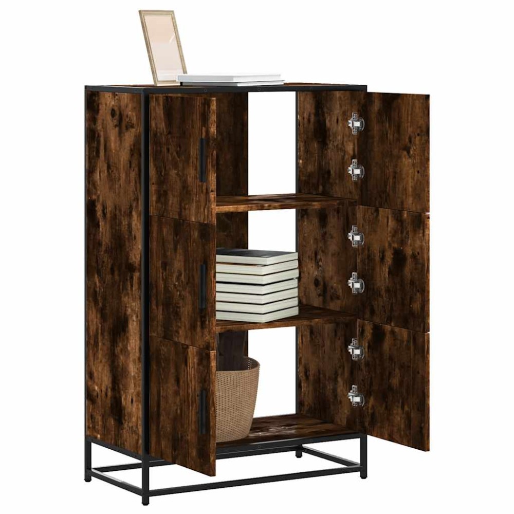vidaXL Highboard Καπνιστή δρυς 68x35x106,5 cm Κατασκευασμένο ξύλο