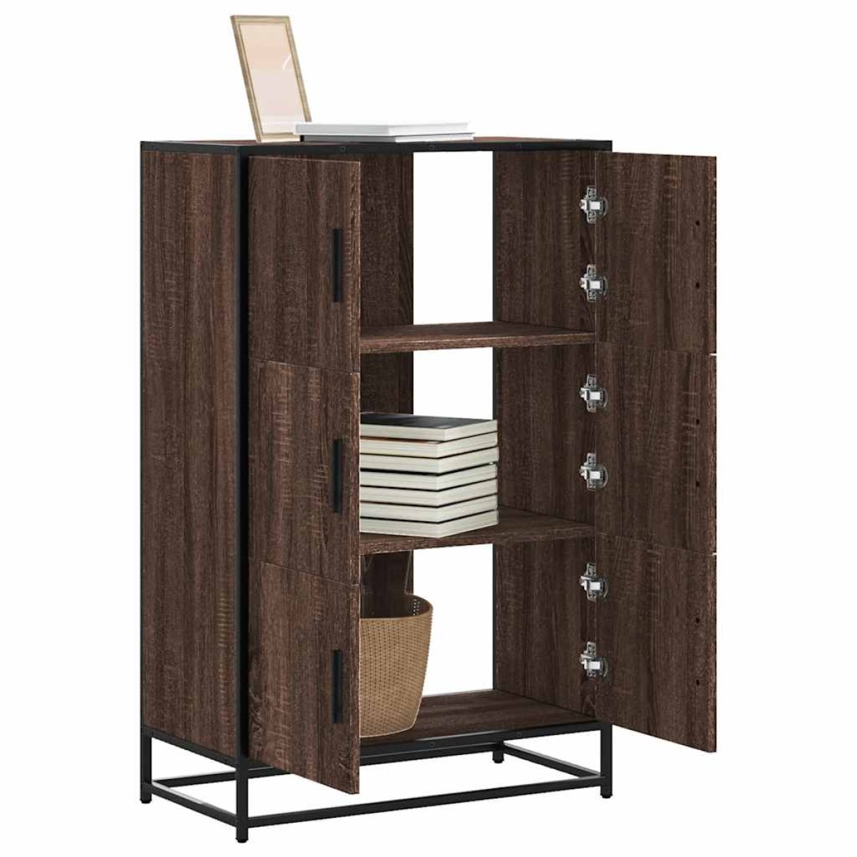 vidaXL Highboard καφέ δρυς Κατασκευασμένο ξύλο και μέταλλο