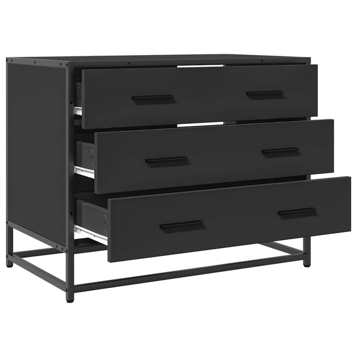 ντουλάπι συρταριών vidaXL Μαύρο 70x41x56 cm Κατασκευασμένο ξύλο