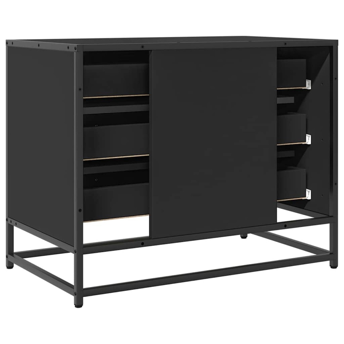 ντουλάπι συρταριών vidaXL Μαύρο 70x41x56 cm Κατασκευασμένο ξύλο
