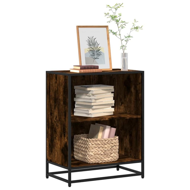 vidaXL Ντουλάπι βιβλίων καπνιστή δρυς 60x35x76 cm Κατασκευασμένο ξύλο