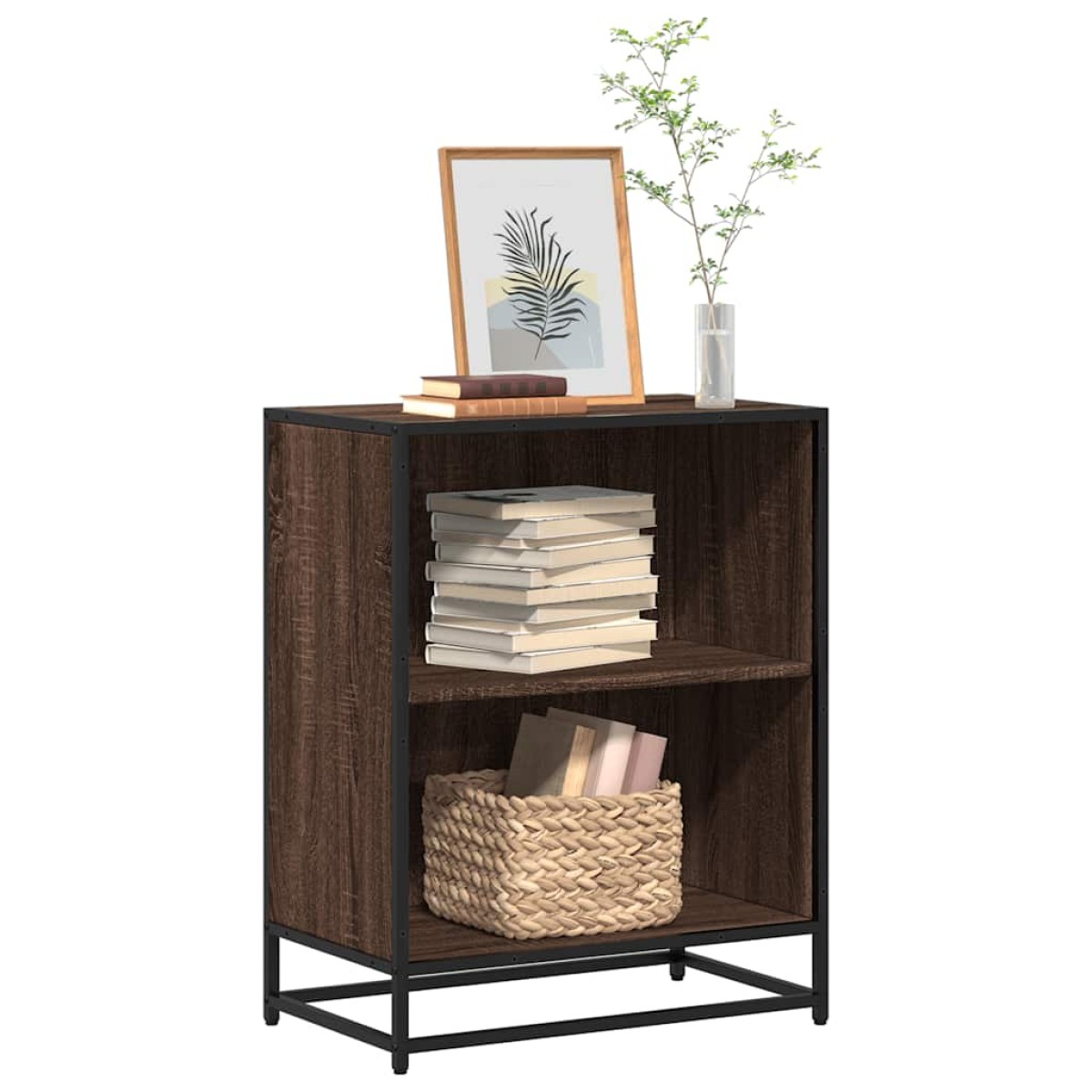 vidaXL Ντουλάπι βιβλίων καφέ δρυς 60x35x76 cm Ξύλινο μηχανουργικό ξύλο