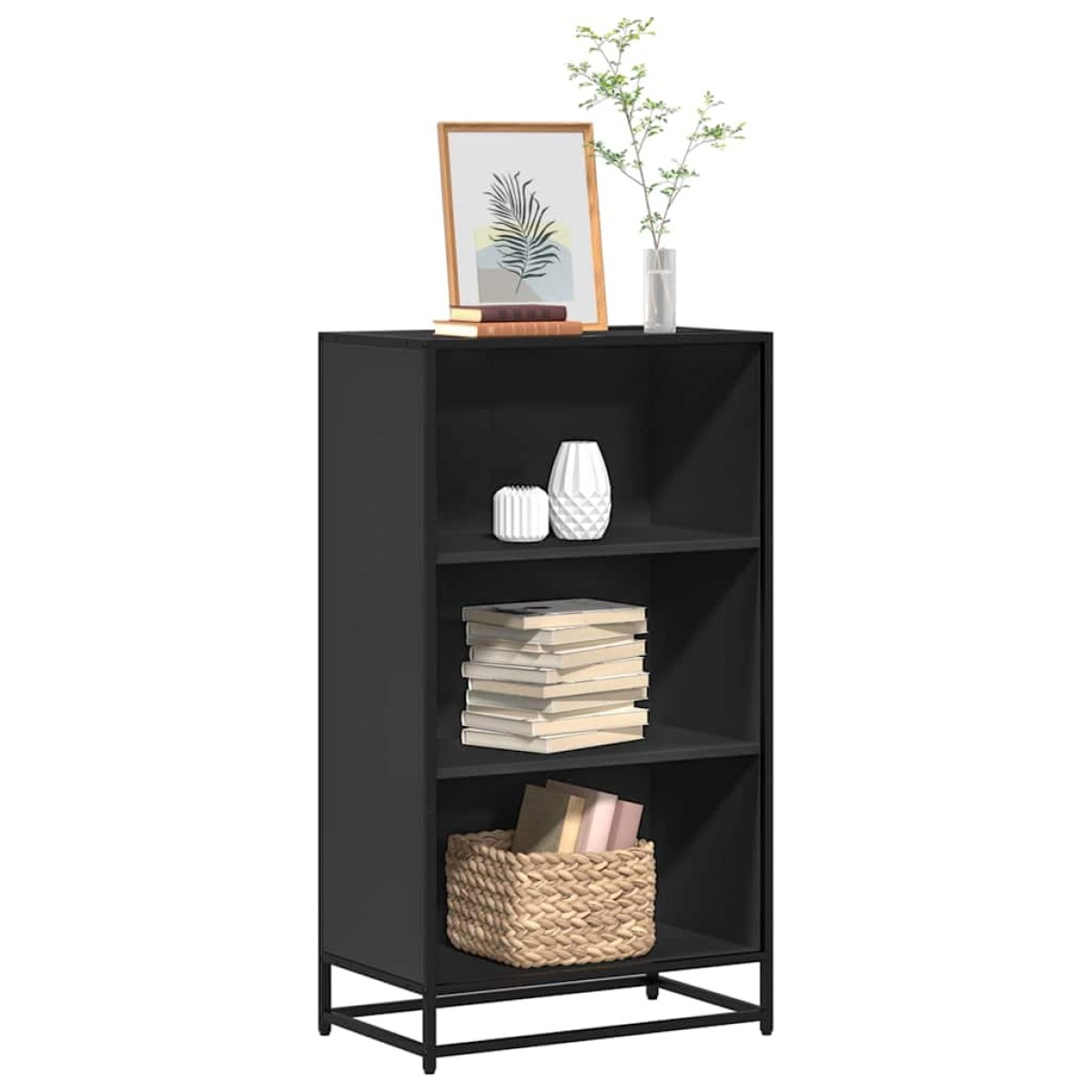 ντουλάπι βιβλίων vidaXL Μαύρο 60x35x107,5 cm Κατασκευασμένο ξύλο