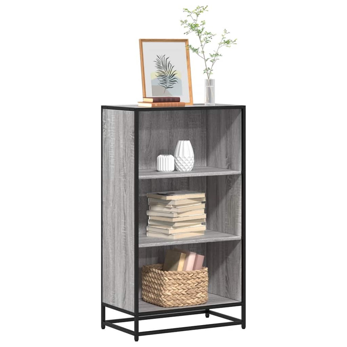 vidaXL Ντουλάπι βιβλίων Γκρι Sonoma 60x35x107,5 cm Κατασκευασμένο ξύλο