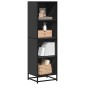 vidaXL Βιβλιοθήκη με 5 Ράφια Μαύρη 40x35x139 εκ. Επεξεργασμένο Ξύλο