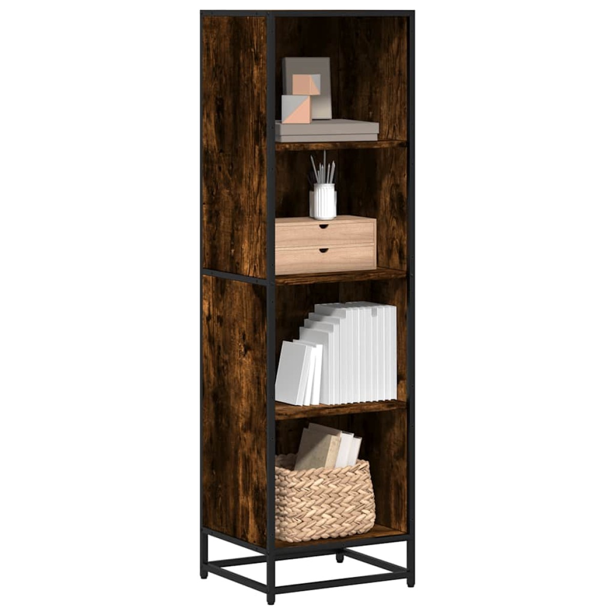 vidaXL Βιβλιοθήκη Καπνιστή Δρυς 40x35x139 εκ. από Επεξεργασμένο Ξύλο