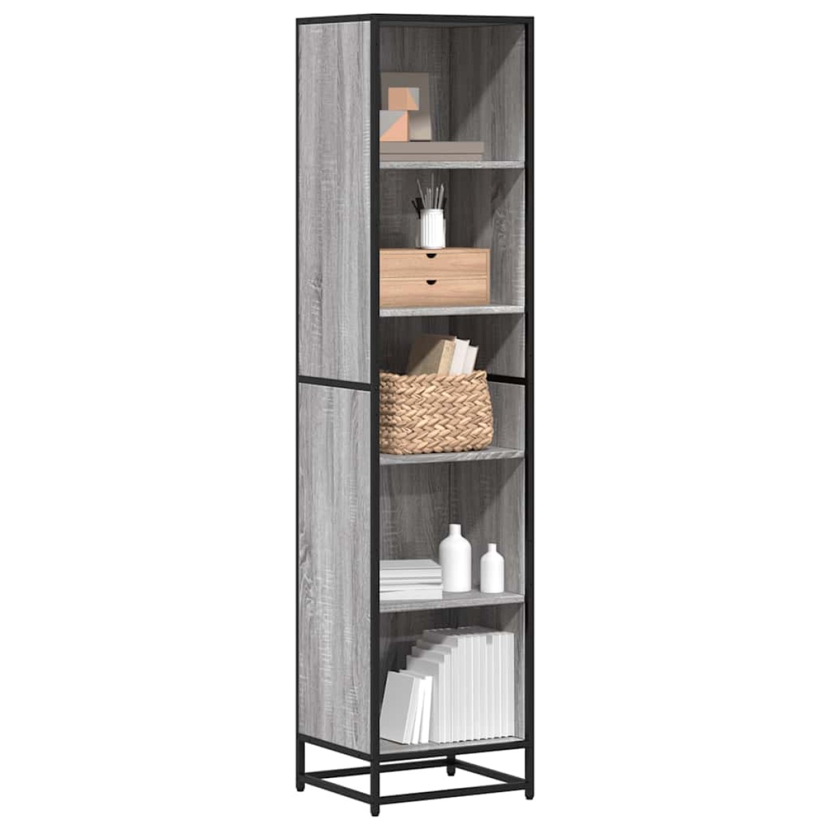 vidaXL Βιβλιοθήκη Γκρι Sonoma 40x35x170,5 εκ. από Επεξεργασμένο Ξύλο