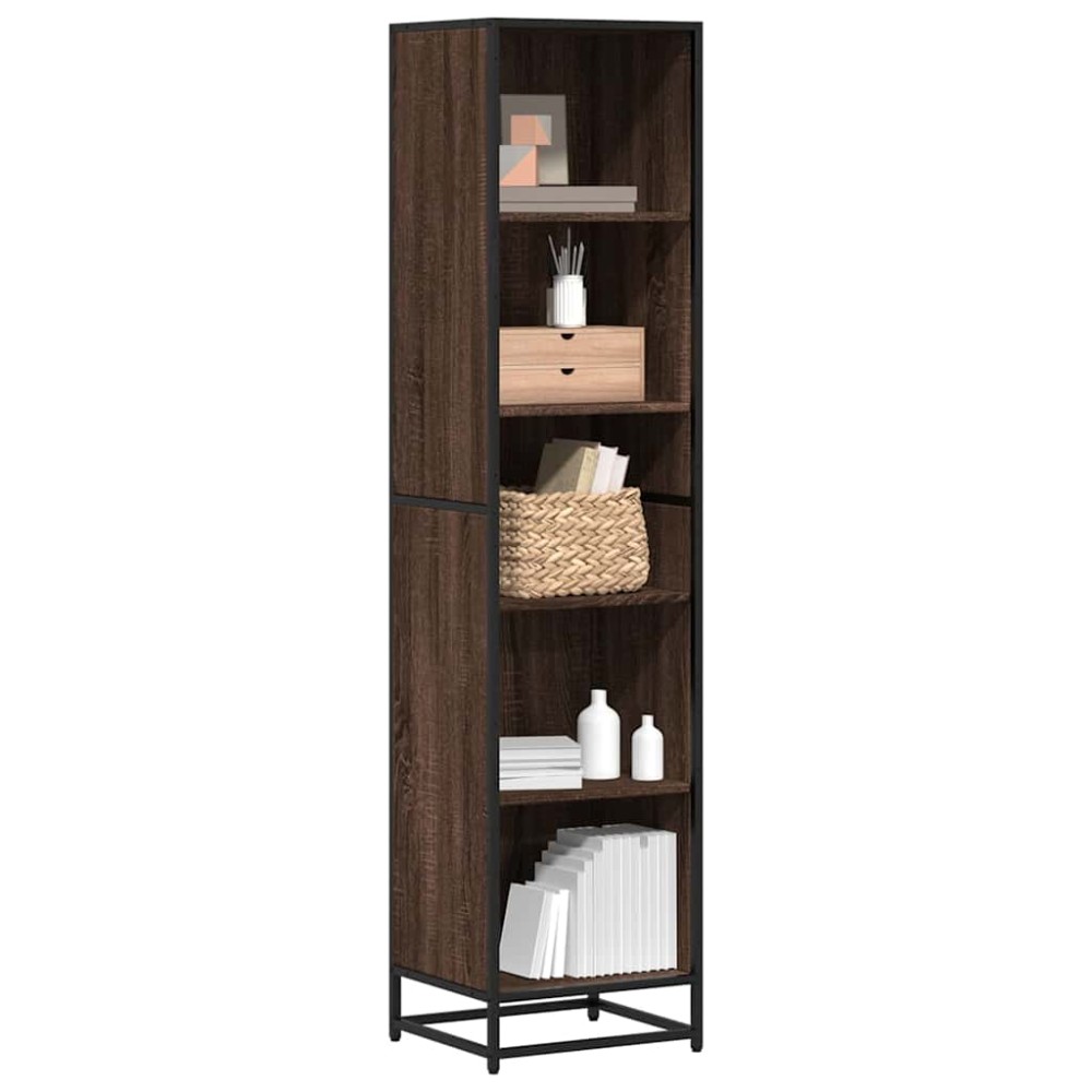 vidaXL Βιβλιοθήκη Καφέ Δρυς 40x35x170,5 εκ. από Επεξεργασμένο Ξύλο