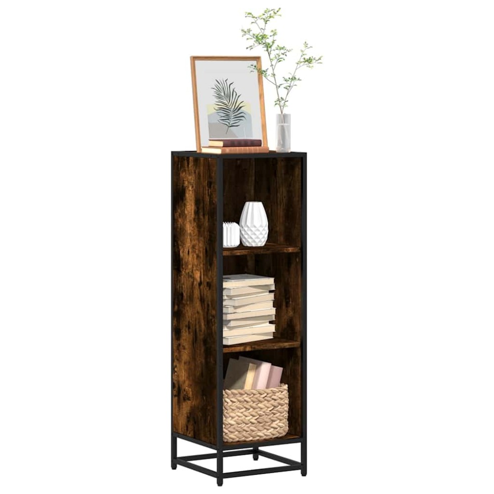 vidaXL Βιβλιοθήκη Καπνιστή Δρυς 33,5x33x107,5εκ από Επεξεργασμένο Ξύλο