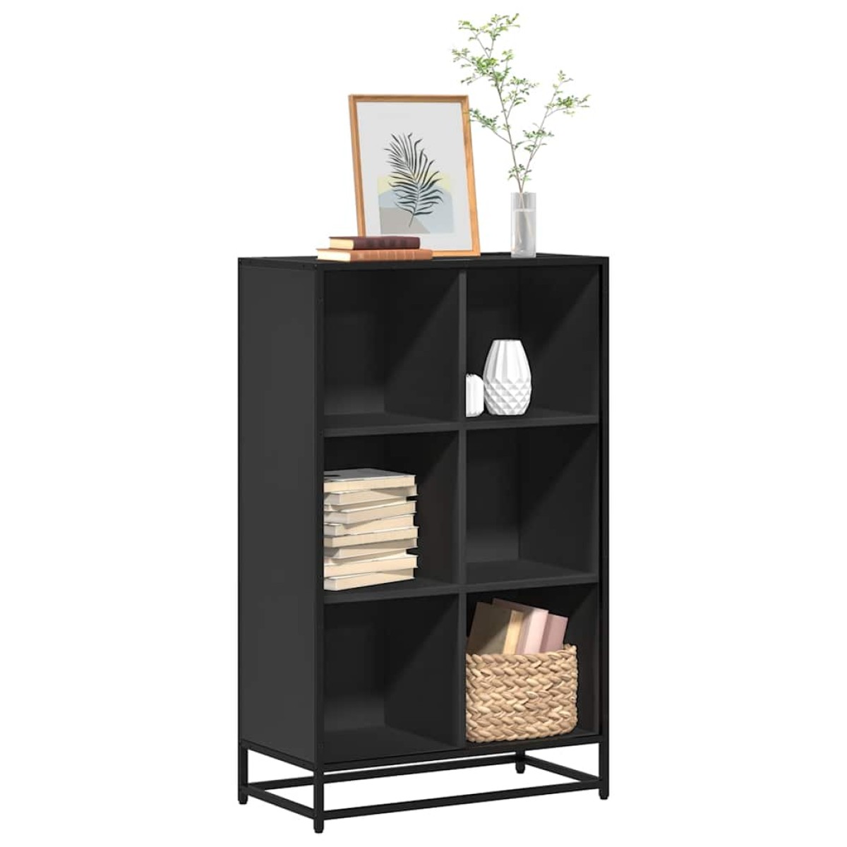 vidaXL Βιβλιοθήκη Μαύρο 65,5x33x107,5 εκ. από Επεξεργασμένο Ξύλο