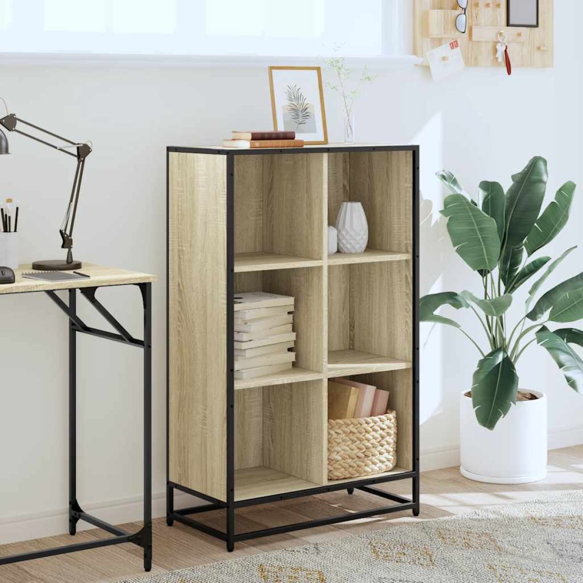 vidaXL Βιβλιοθήκη Χρώμα Sonoma Δρυς 65,5x33x107,5 εκ. Μοριοσανίδα