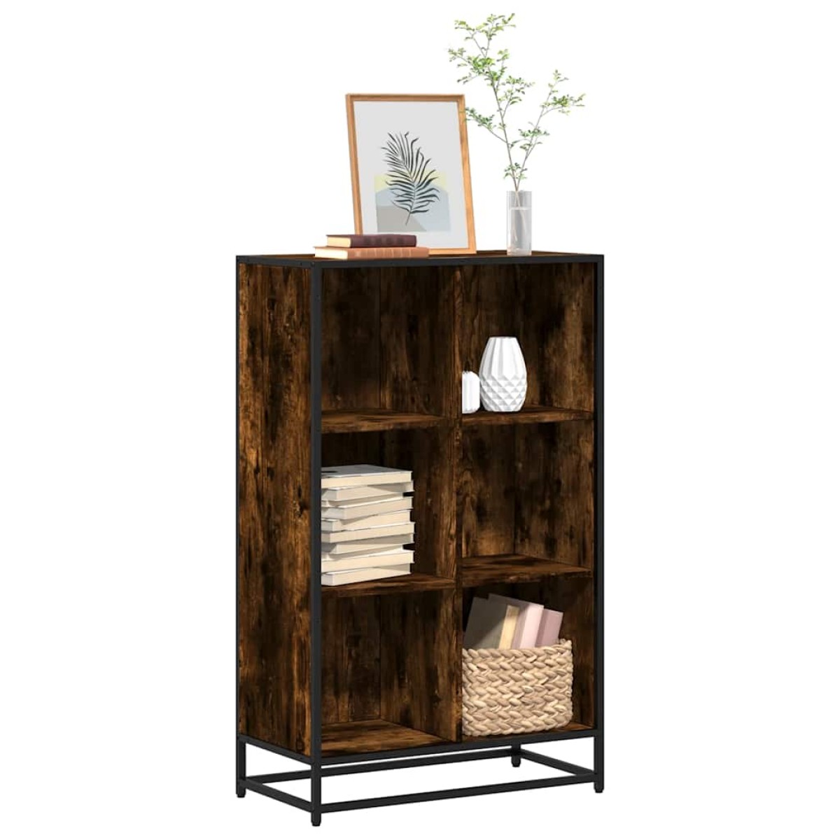 vidaXL Βιβλιοθήκη Καπνιστή Δρυς 65,5x33x107,5εκ από Επεξεργασμένο Ξύλο