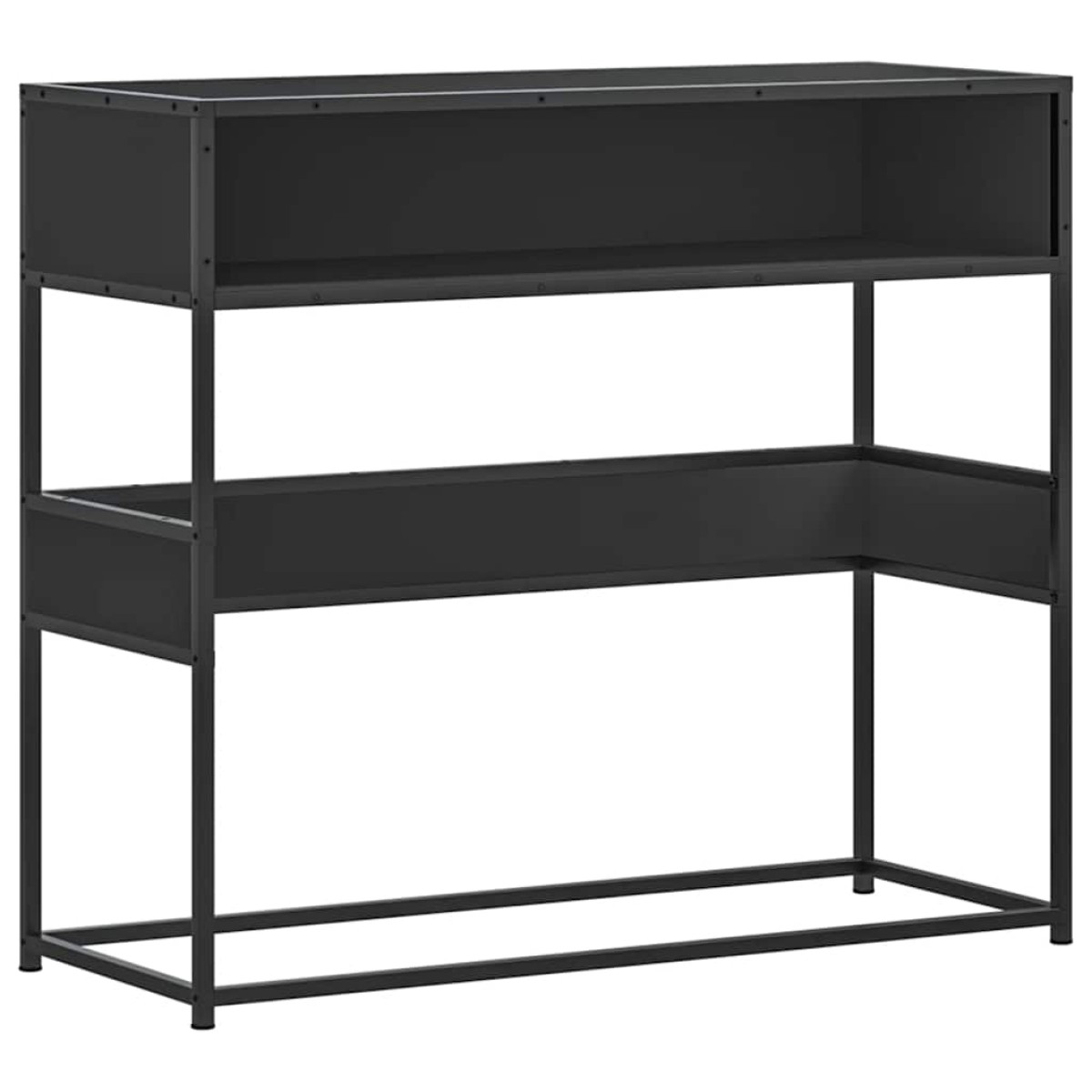 vidaXL Τραπέζι Κονσόλα Μαύρο 90x35x80 εκ. Επεξεργασμένο Ξύλο