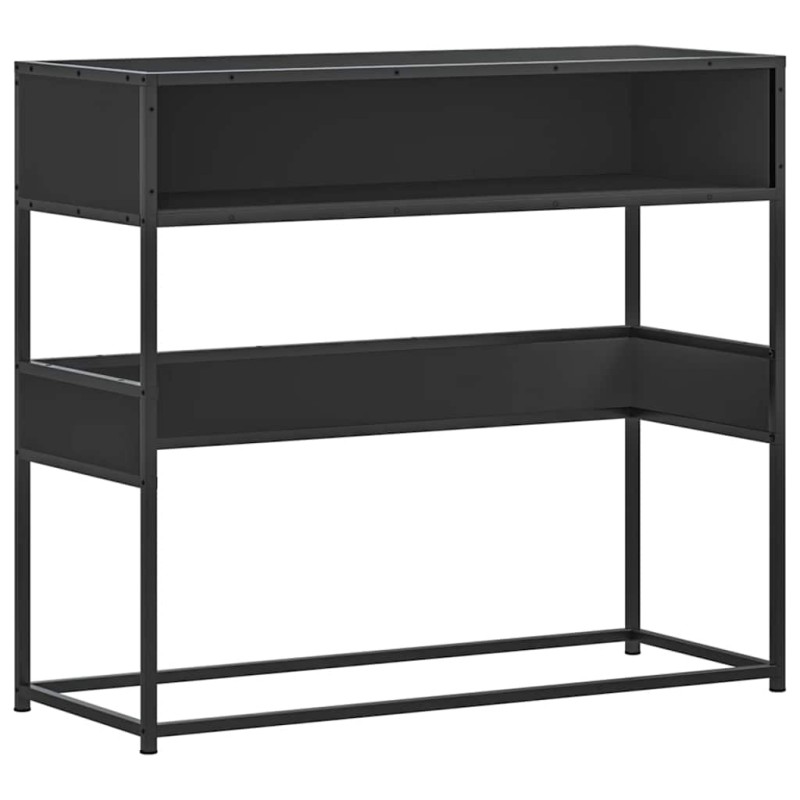 vidaXL Τραπέζι Κονσόλα Μαύρο 90x35x80 εκ. Επεξεργασμένο Ξύλο