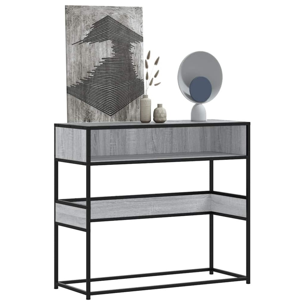vidaXL Τραπέζι κονσόλας Γκρίζο Σονόμα 90x35x80 cm Ξύλινη κατασκευή