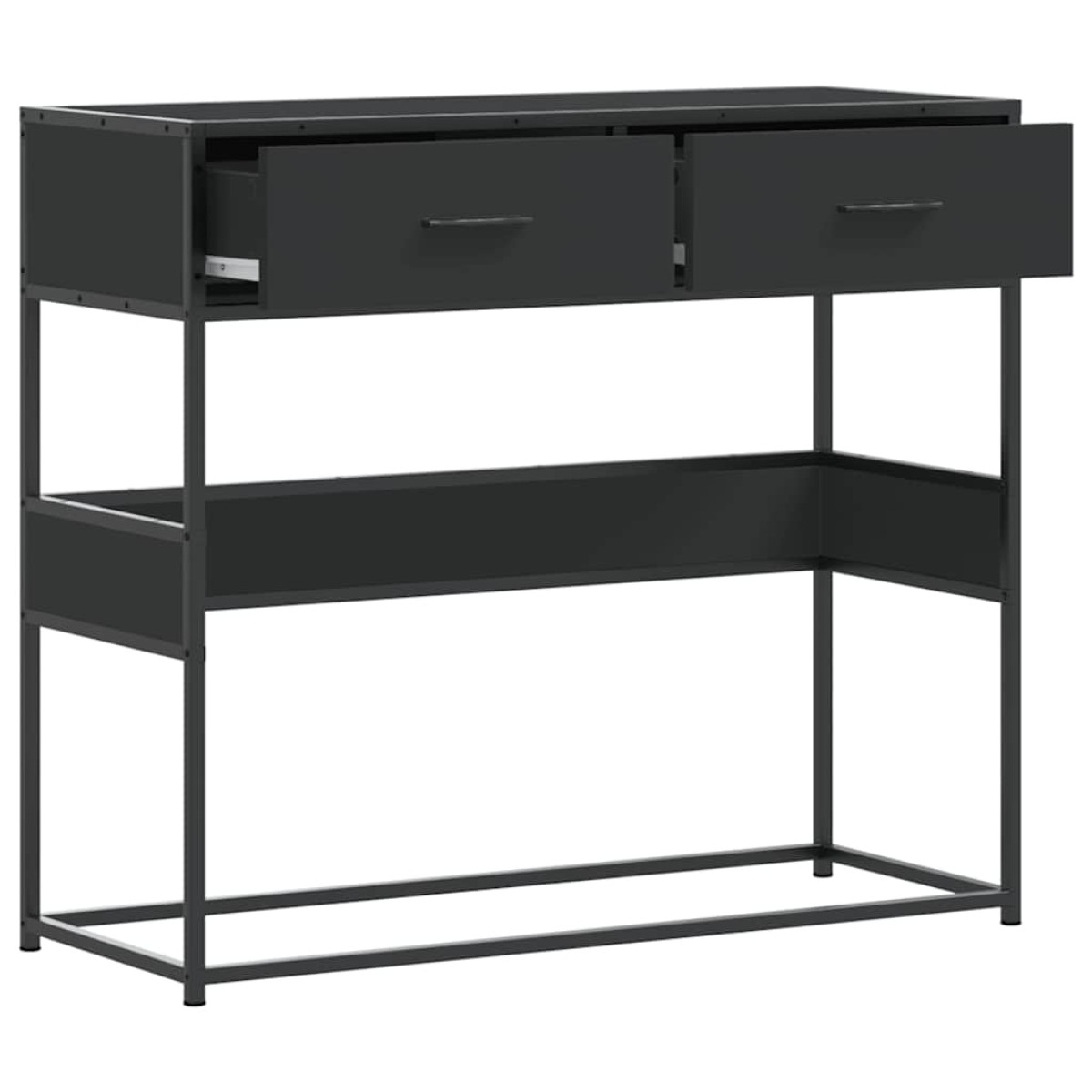 vidaXL Τραπέζι Κονσόλα Μαύρο 90x35x80 εκ. Επεξεργασμένο Ξύλο