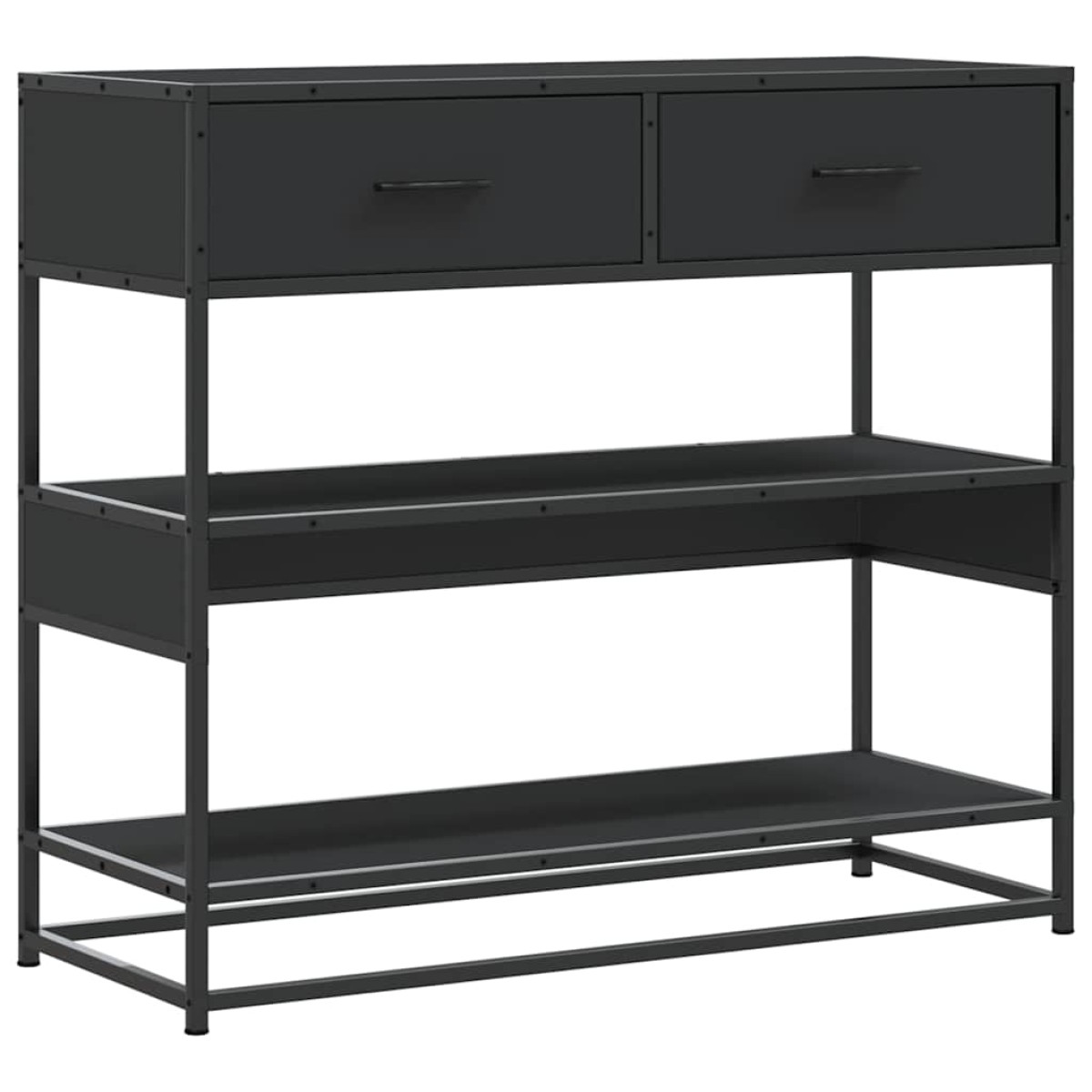vidaXL Τραπέζι Κονσόλα Μαύρο 90x35x80 εκ. Επεξεργασμένο Ξύλο