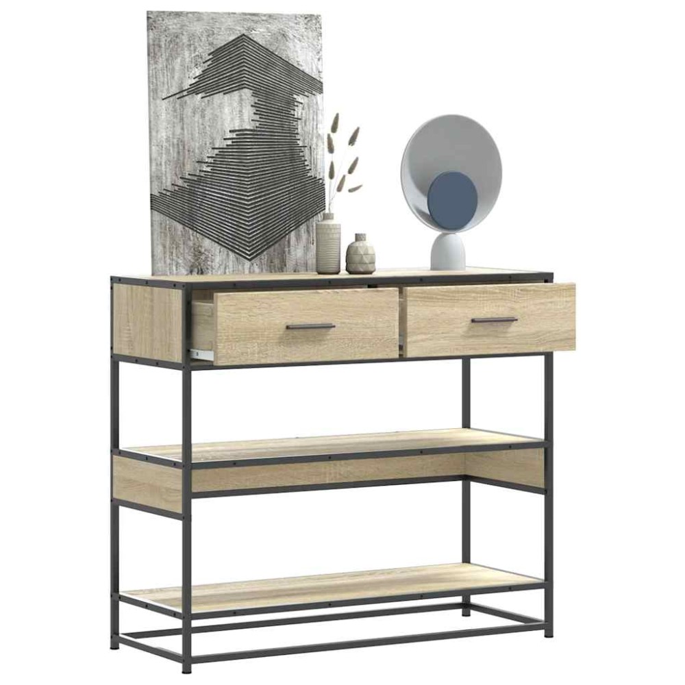 vidaXL Τραπέζι Κονσόλα Sonoma Δρυς 90x35x80 εκ. Επεξεργασμένο Ξύλο