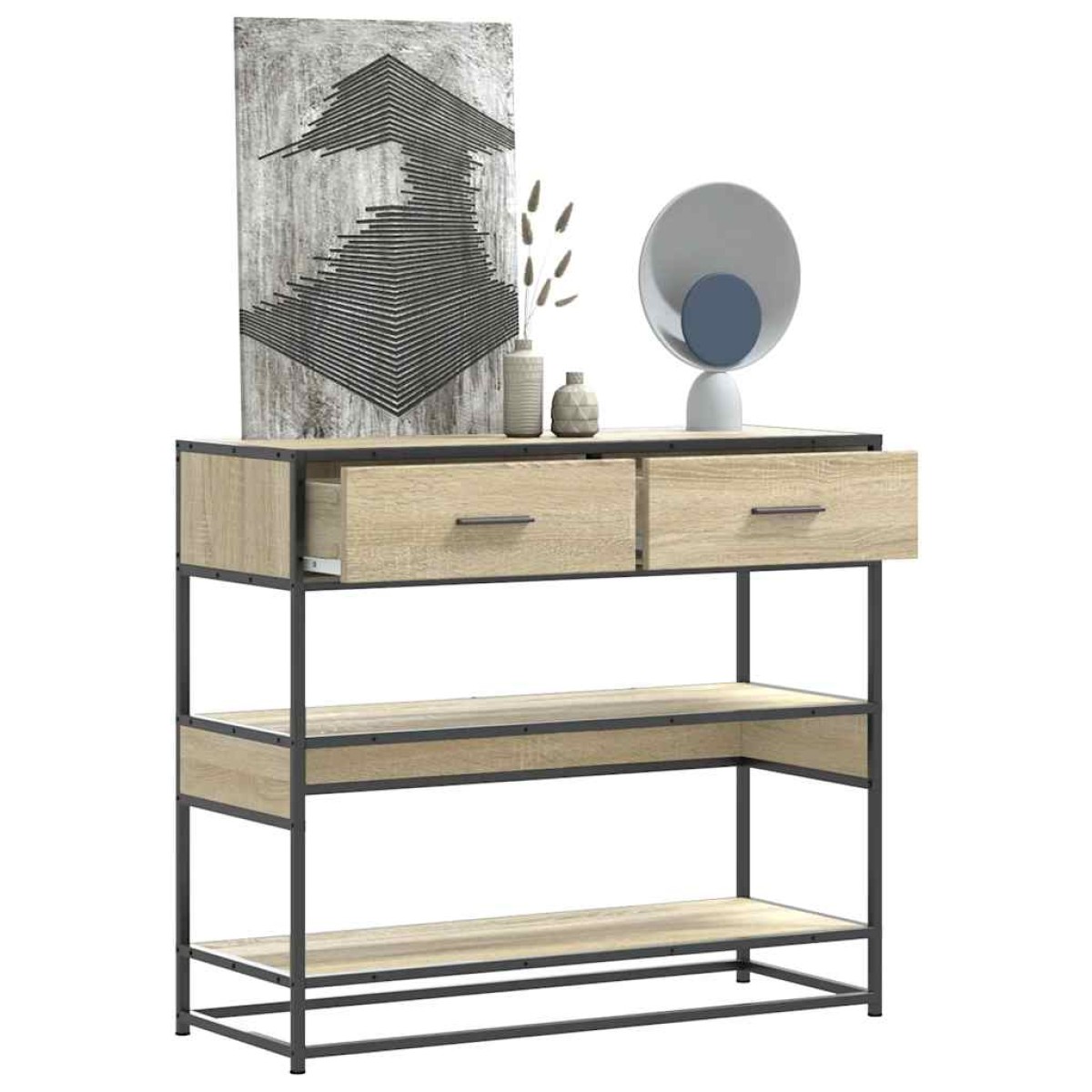 vidaXL Τραπέζι Κονσόλα Sonoma Δρυς 90x35x80 εκ. Επεξεργασμένο Ξύλο