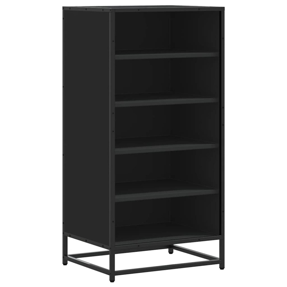 vidaXL Παπουτσοθήκη Μαύρο 48x38x97,5 εκ. από Επεξεργασμένο Ξύλο