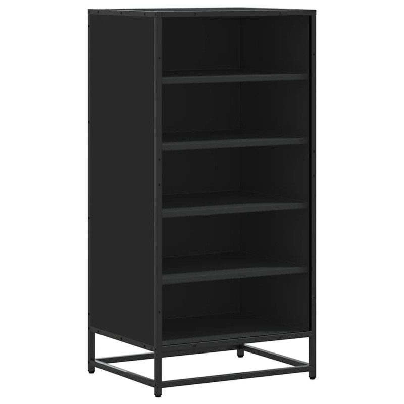 vidaXL Παπουτσοθήκη Μαύρο 48x38x97,5 εκ. από Επεξεργασμένο Ξύλο