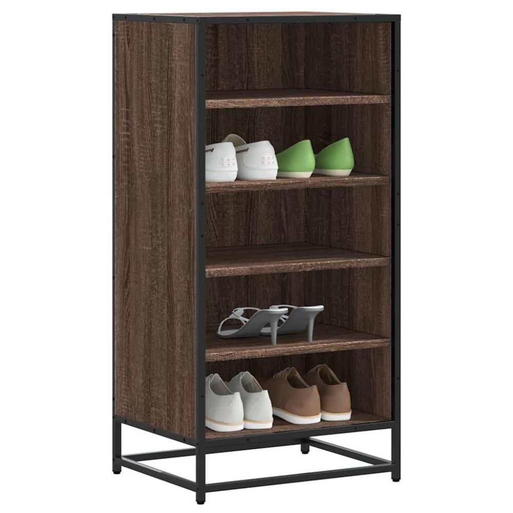 vidaXL Ράφι παπουτσιών καφέ δρυς 48x38x97,5 cm Κατασκευασμένο ξύλο