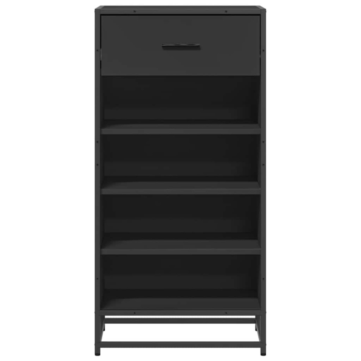 vidaXL Παπουτσοθήκη Μαύρο 48x38x97,5 εκ. από Επεξεργασμένο Ξύλο